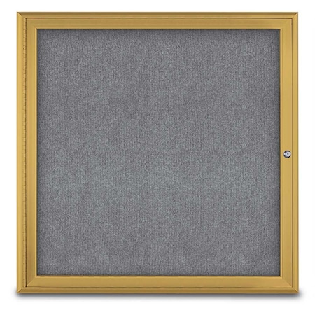 United Visual Products Sliding Door Indoor Enclosed Corkboard, 9 UV9030ACS-BLACK-AMETHY
